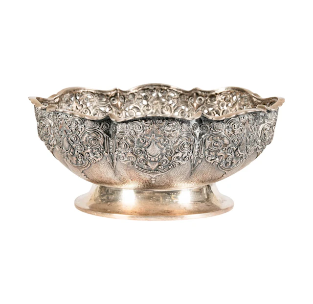An .800 Silver Repousse Bowl