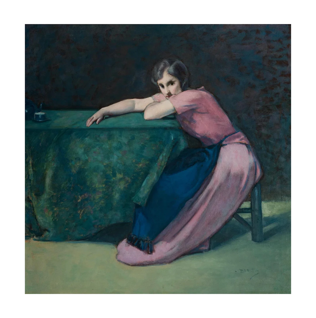 Myron Barlow, American 1873-1937, Woman at Table