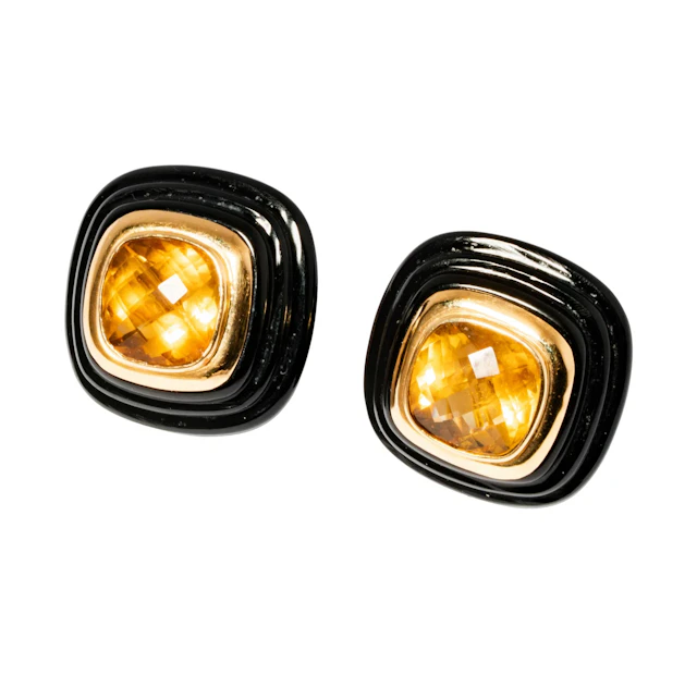 14-Karat Yellow Gold Citrine and Earrings
