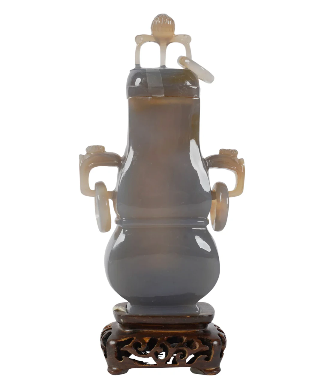 A Chinese Agate Covered Vase