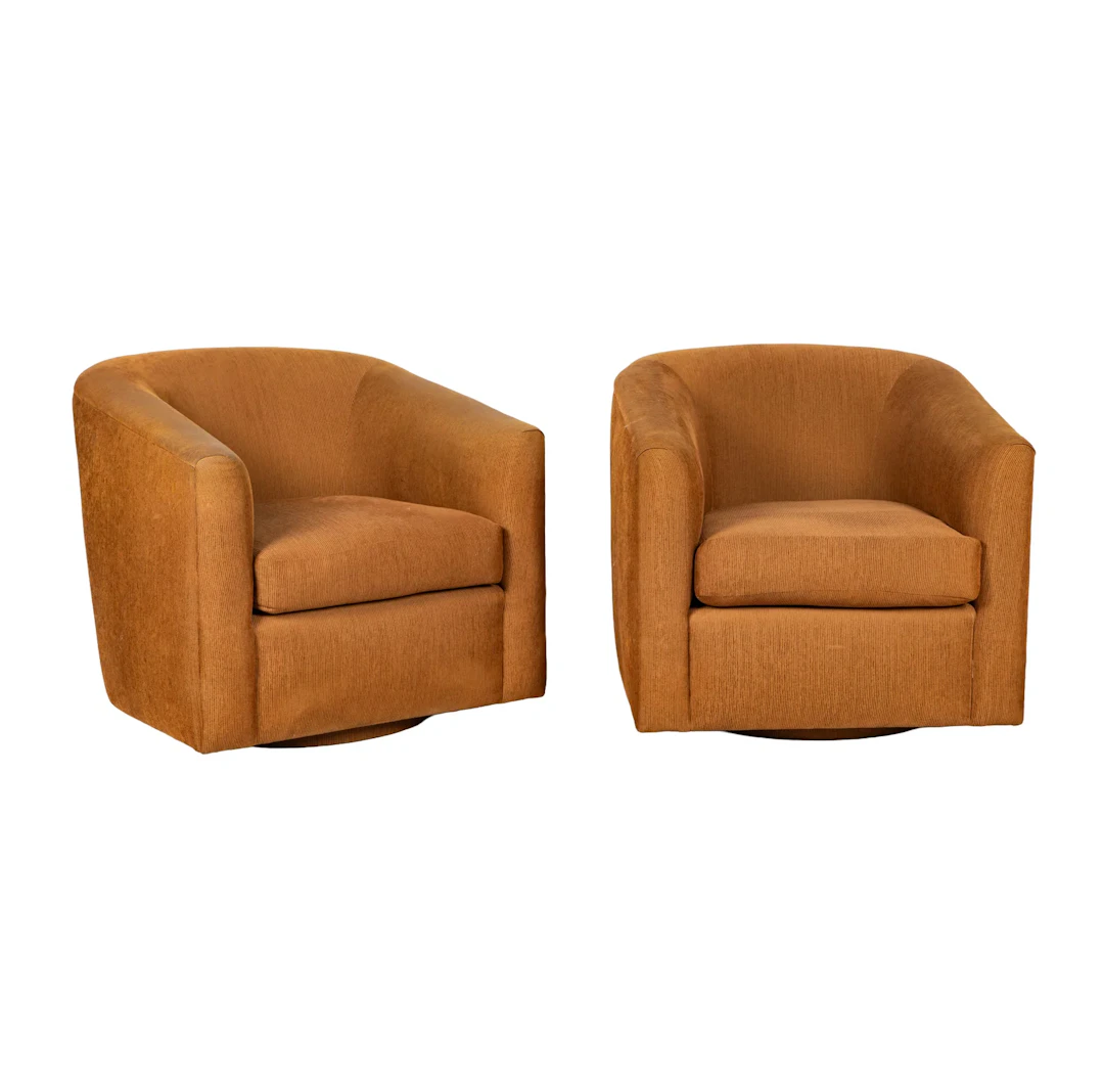 Pair of Modern Brown Club Chairs