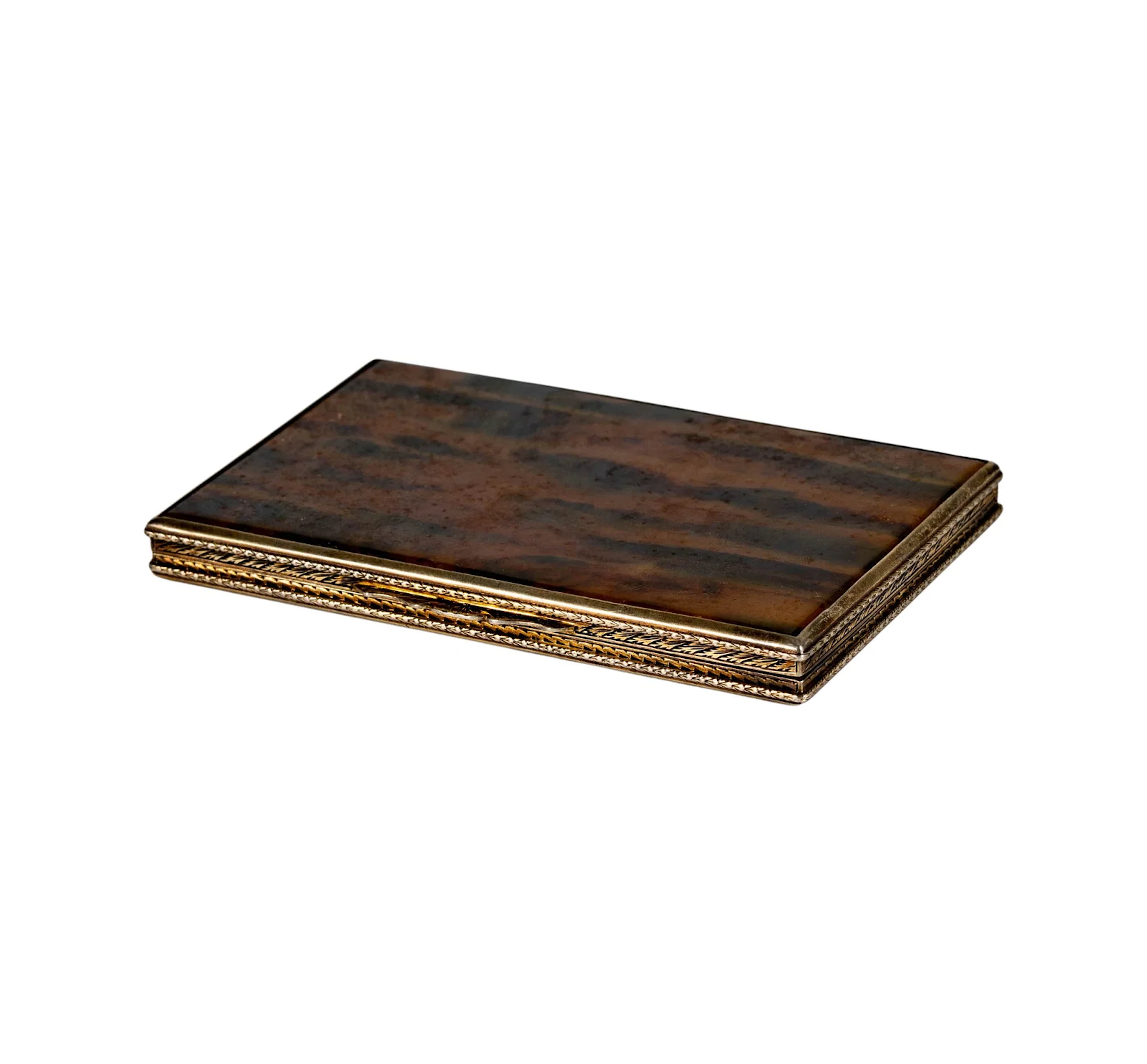 A Chased .800 Silver and Celluloid Compact Case