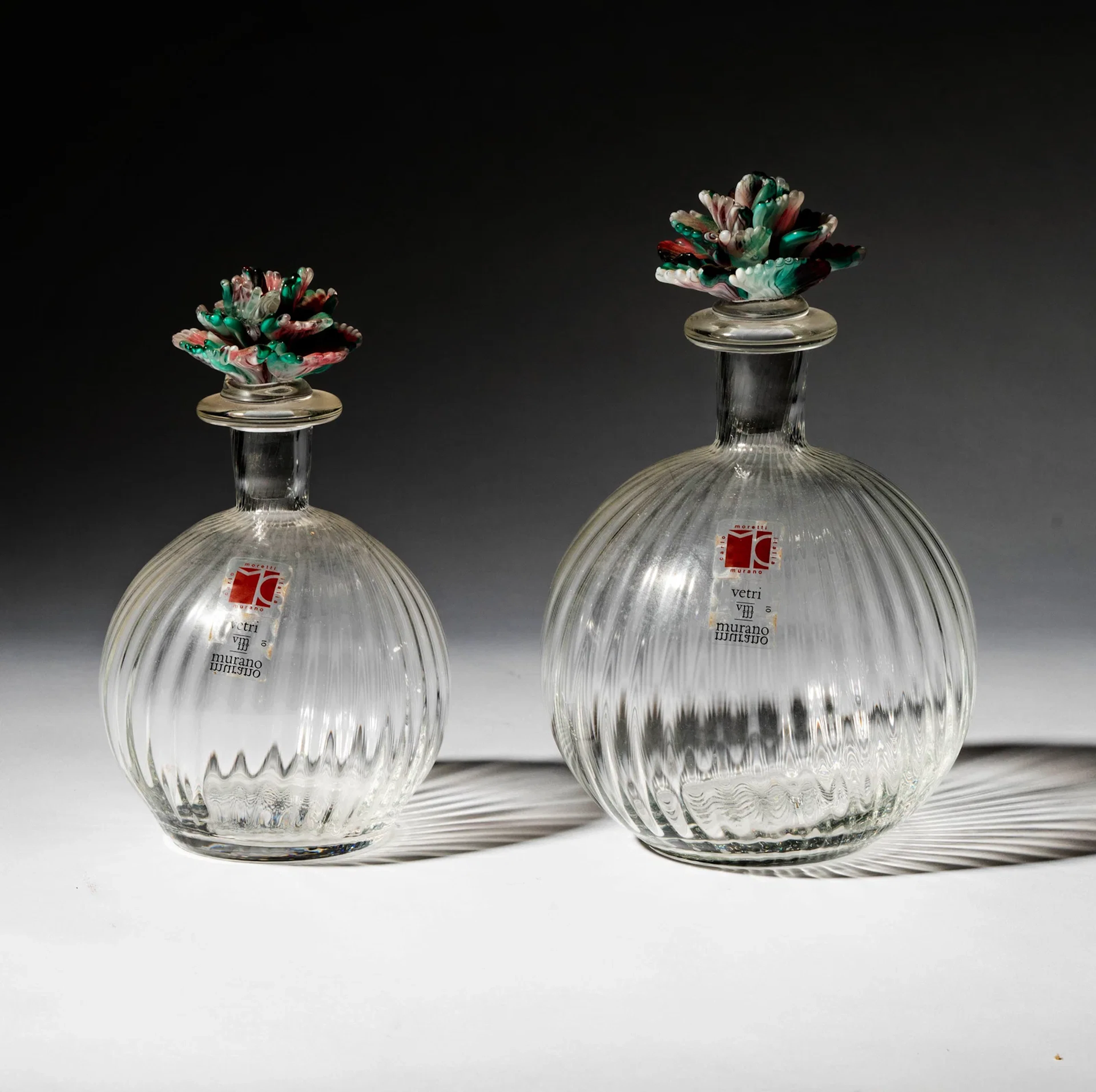 Carlo Moretti for Murano, Two Decanters