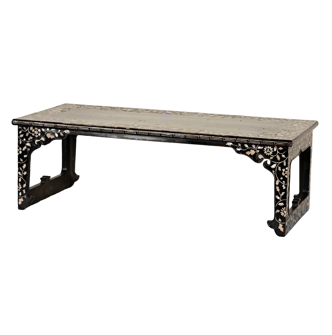 A Korean Lacquer Inlaid Low Table