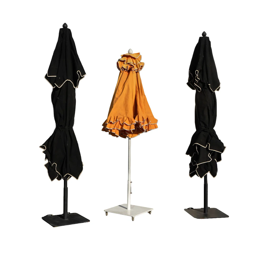 Three Santa Barbara Design Umbrellas with Stands