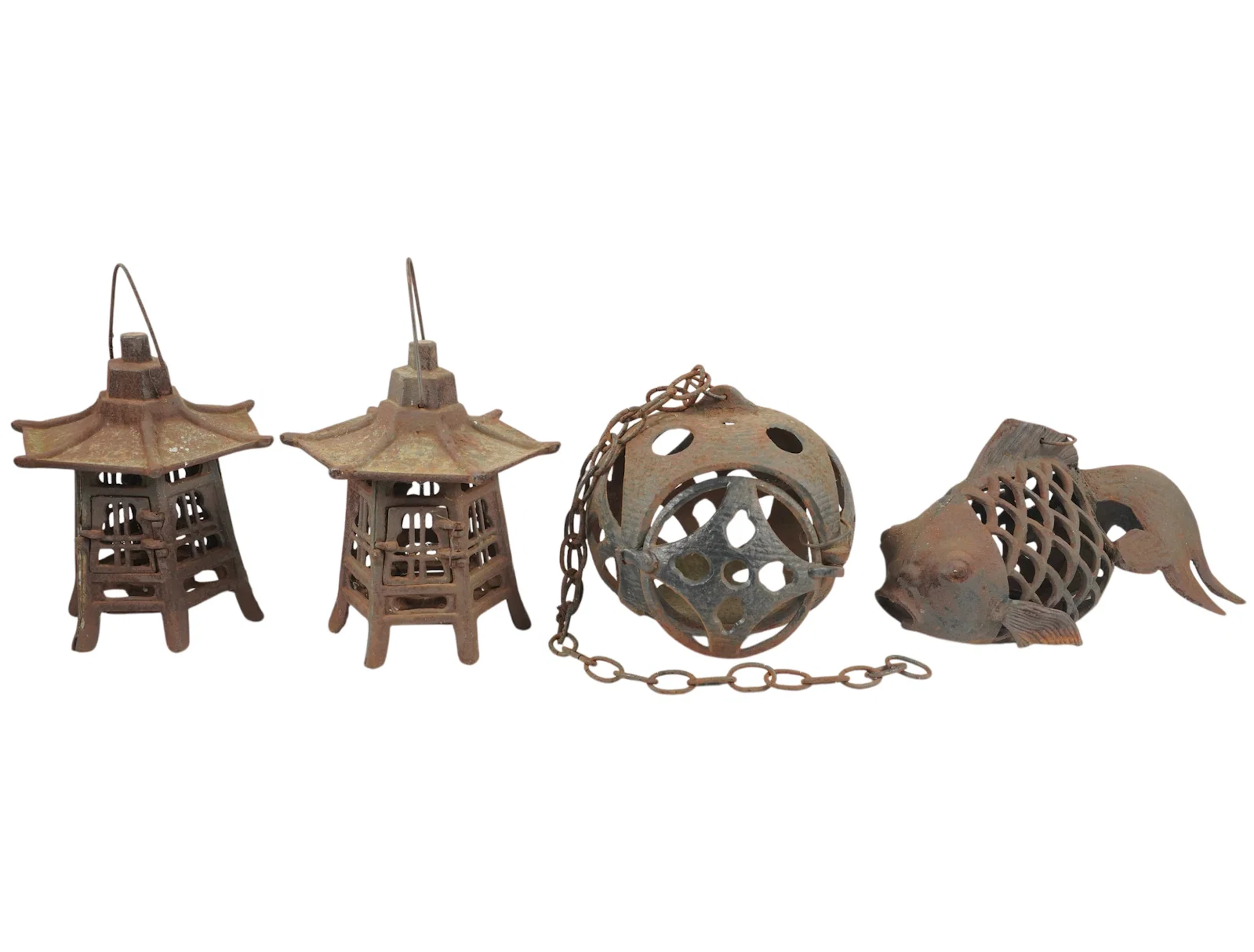 Four Japanese Iron Fixtures