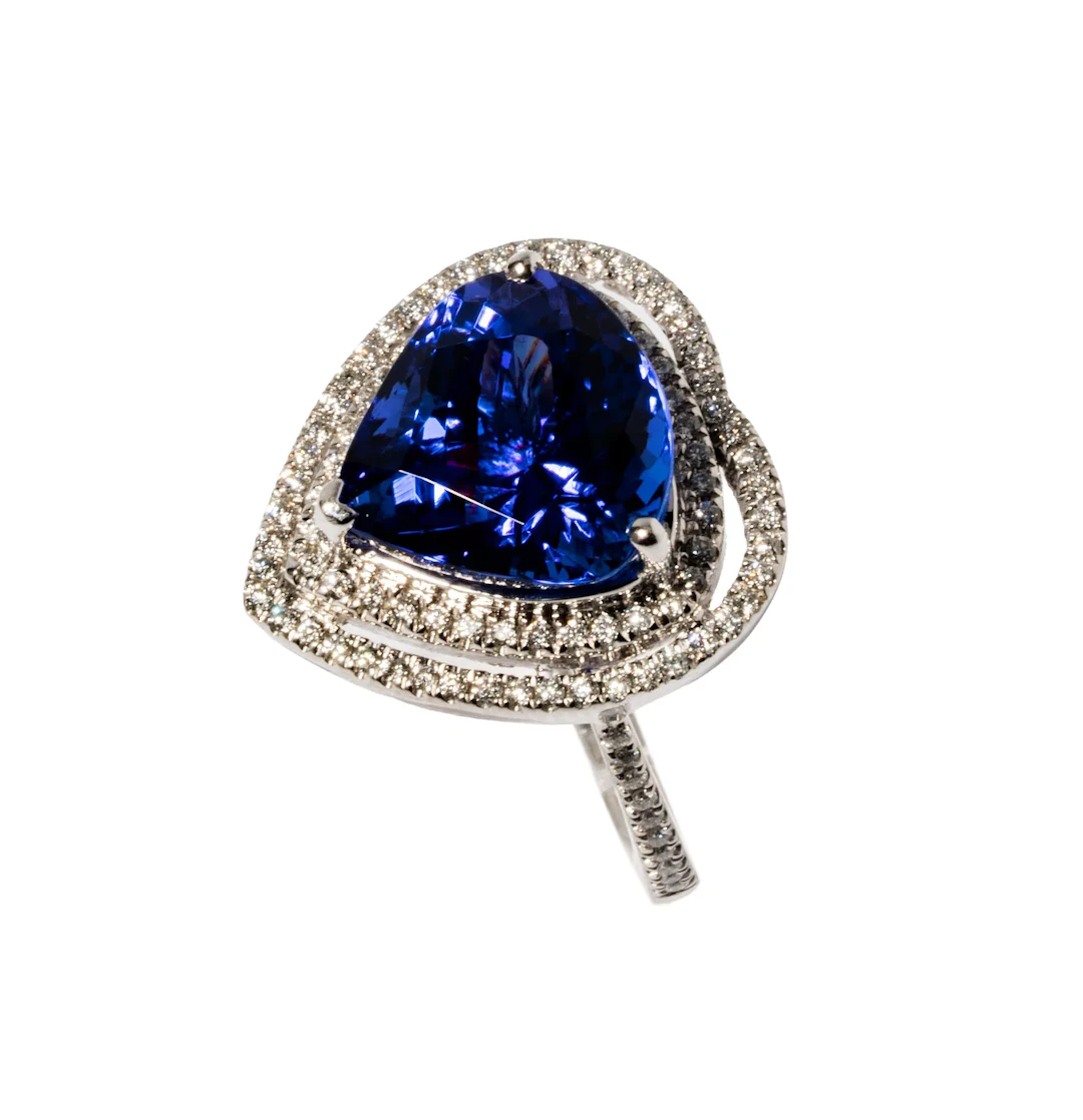 Rhapsody, Platinum, Diamond, and Tanzanite Ring