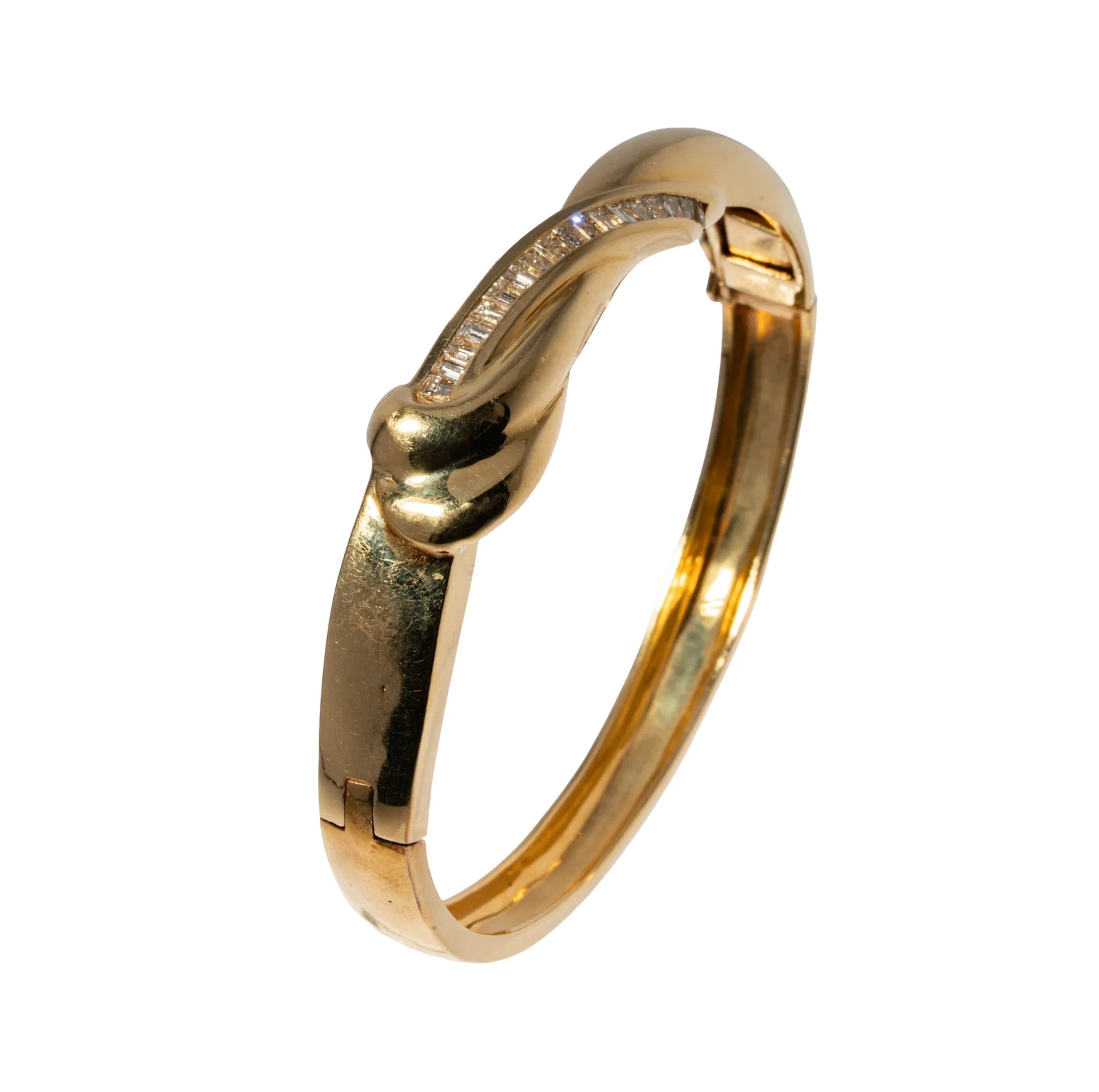 14 Karat Yellow Diamond Bangle