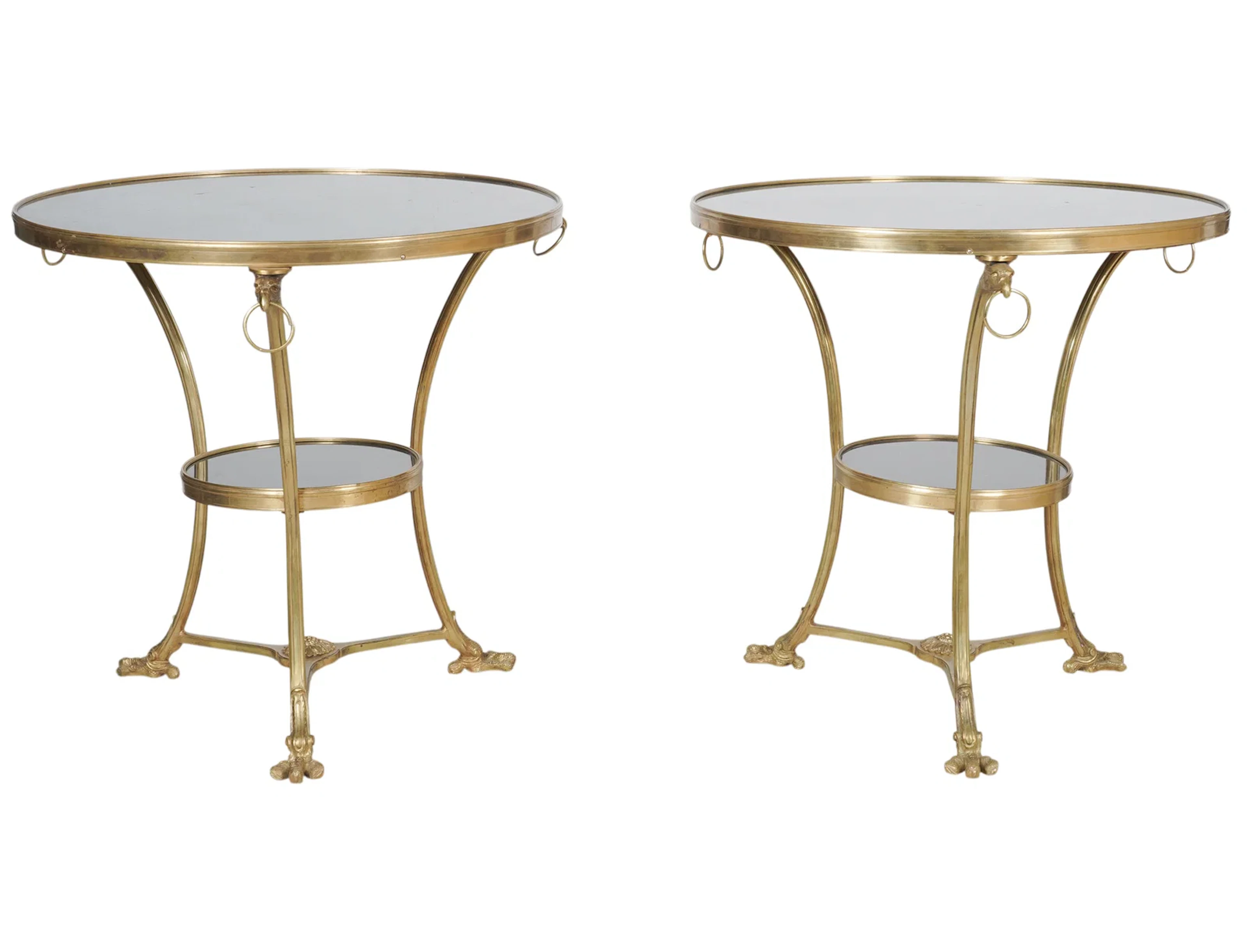 A Pair of French Louis XV-Style Gilt Bronze Eagle Motif Tables