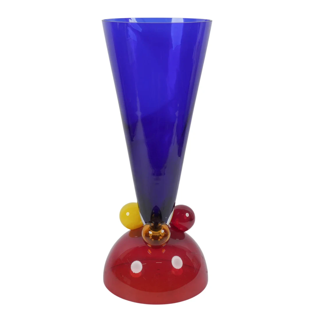 Jozefina Krosno Large Postmodern Sculptural Glass Vase