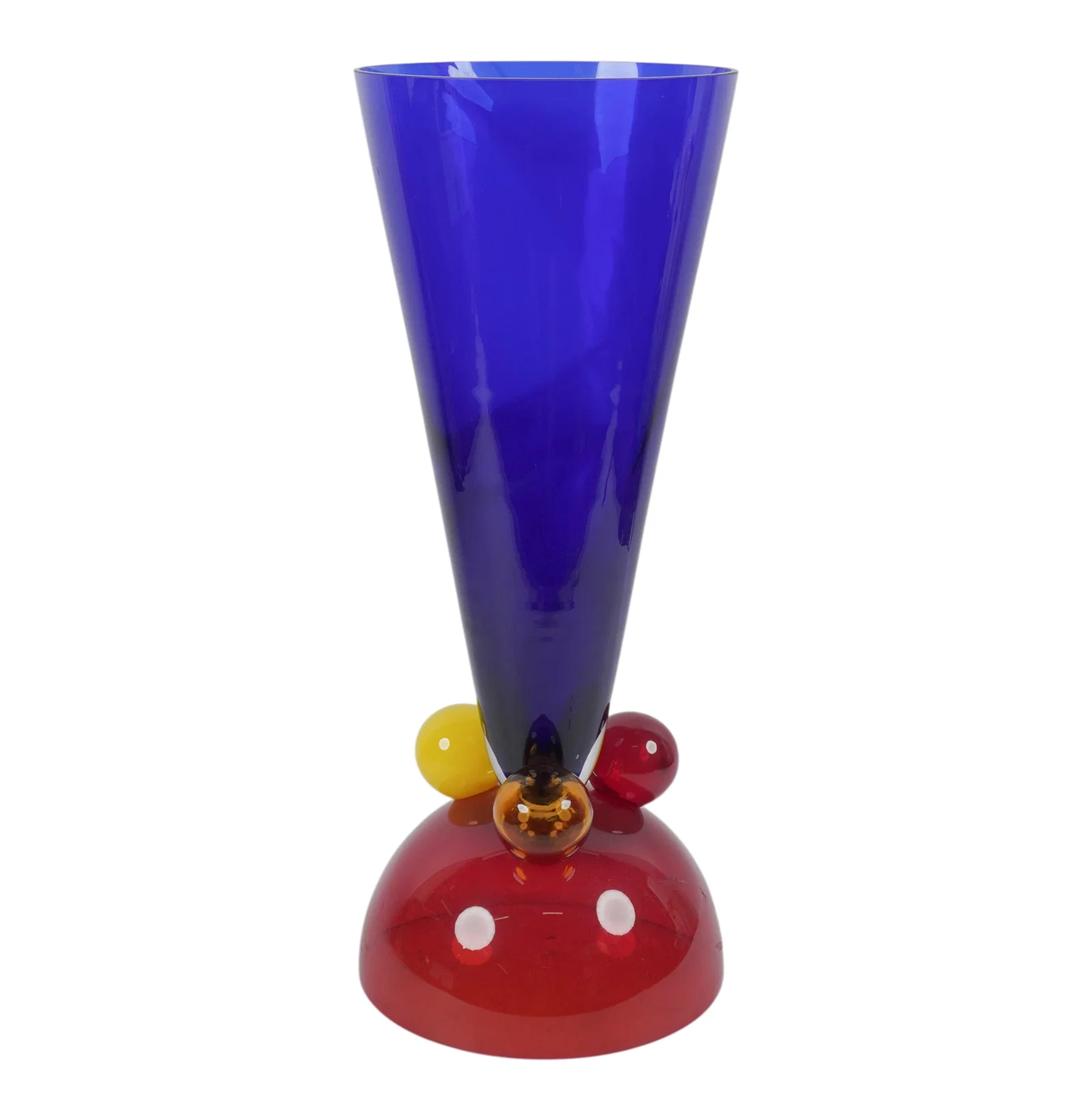 Jozefina Krosno Large Postmodern Sculptural Glass Vase