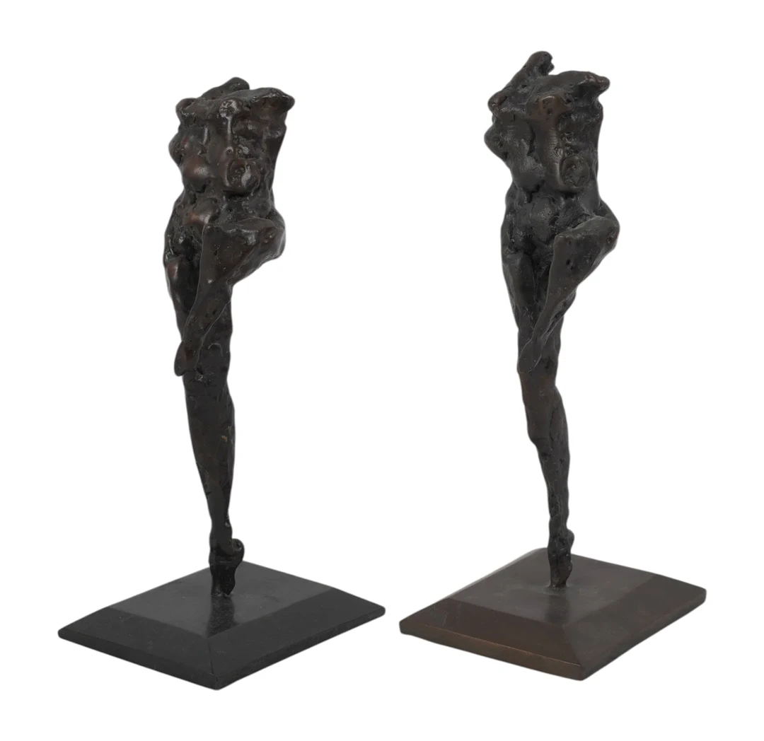 Two Ruth Snyder Patinated Bronze Nude Sculptures