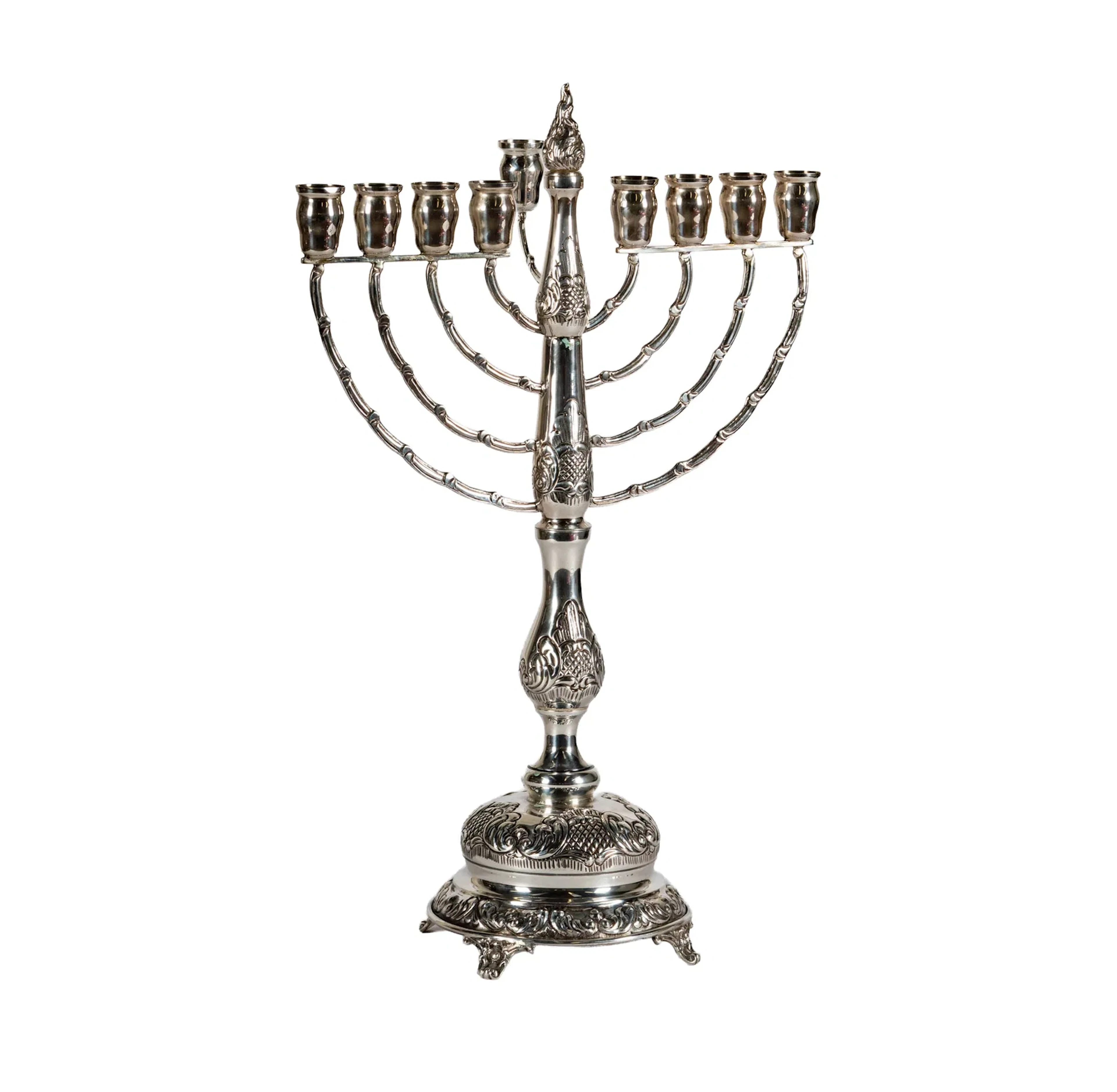 A Sterling Silver Menorah