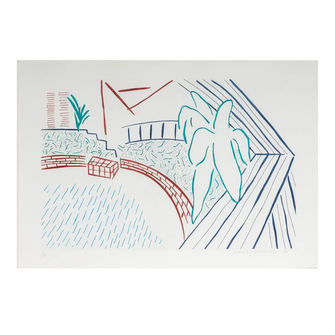David Hockney, American/English B. 1937, My Pool and Terrace
