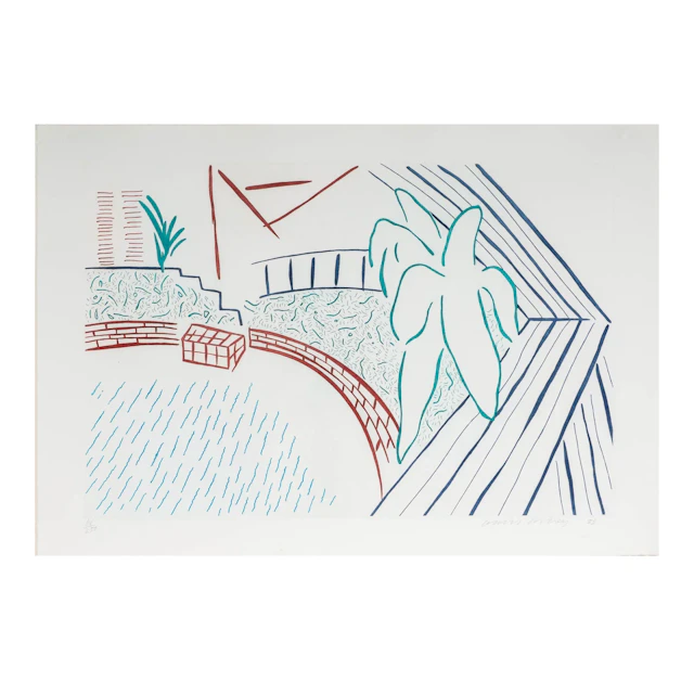 David Hockney, American/English B. 1937, My Pool and Terrace