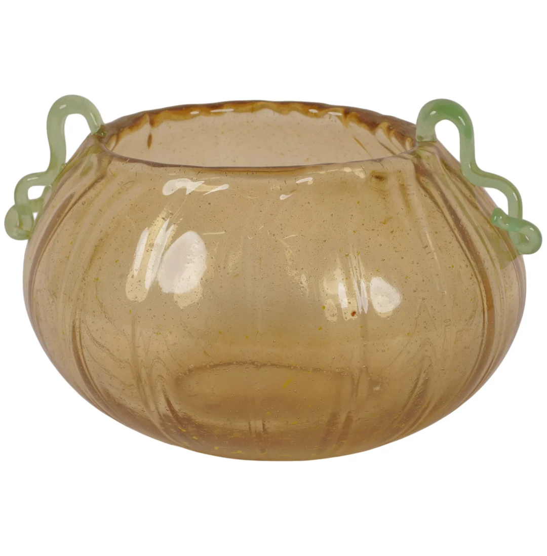 Daum France Art Glass Pumpkin Vase