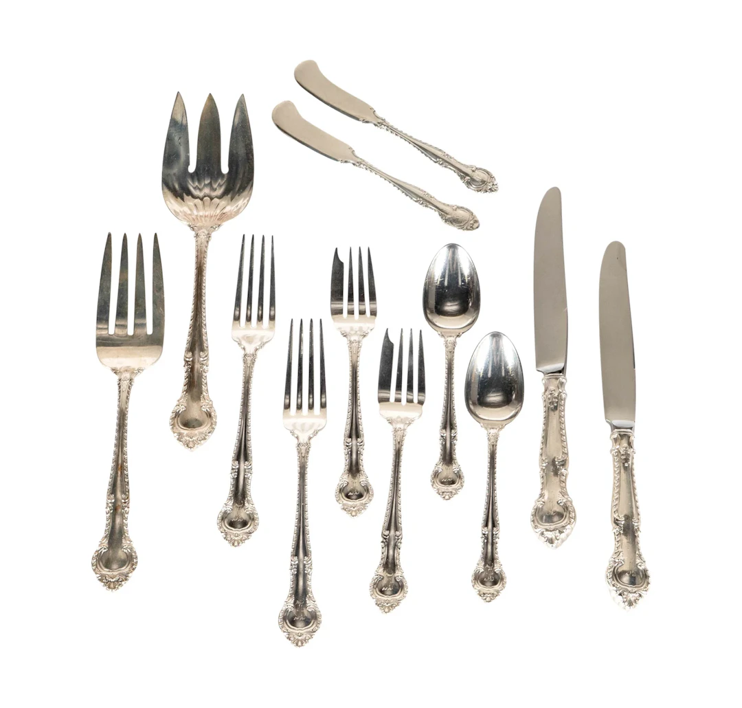 A Gorham English Gadroon Sterling Silver Flatware Service