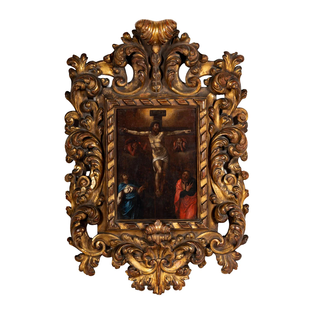 An Italian School: An Antique Painting of the Crucifixion