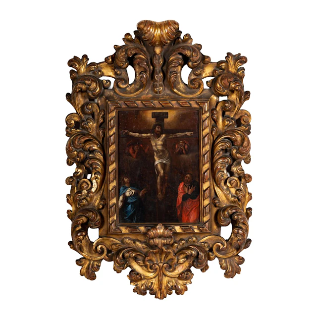 An Italian School: An Antique Painting of the Crucifixion