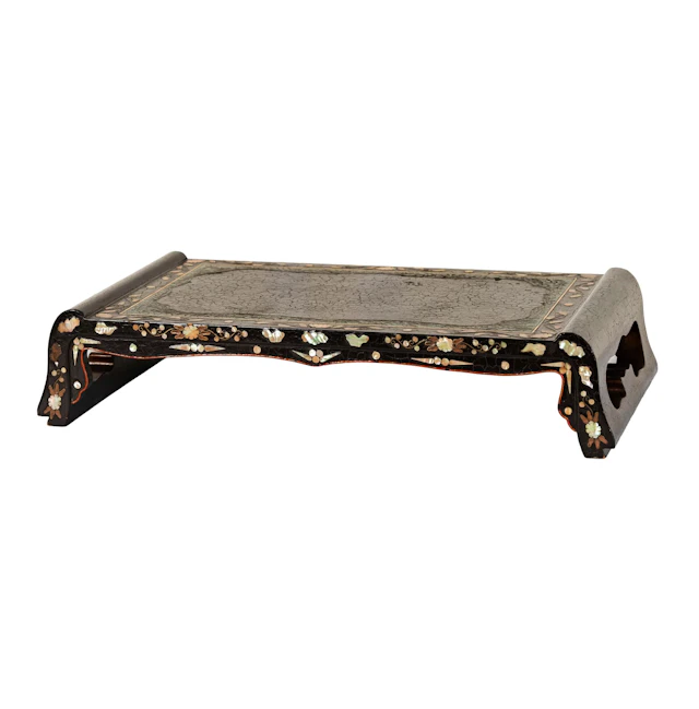 A Korean Lacquer Inlaid Stand