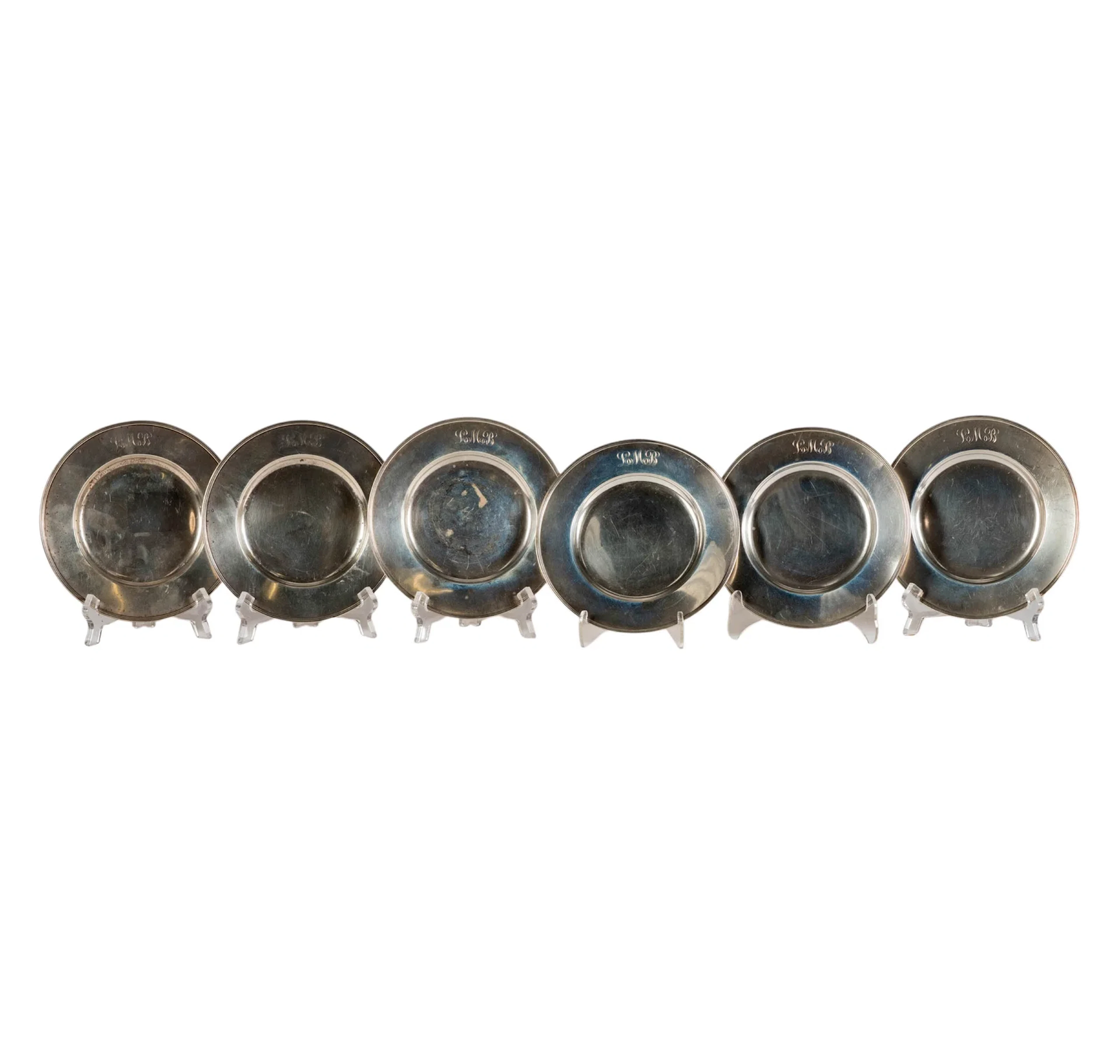 A Set of Six Gorham Sterling Silver Bread Plates