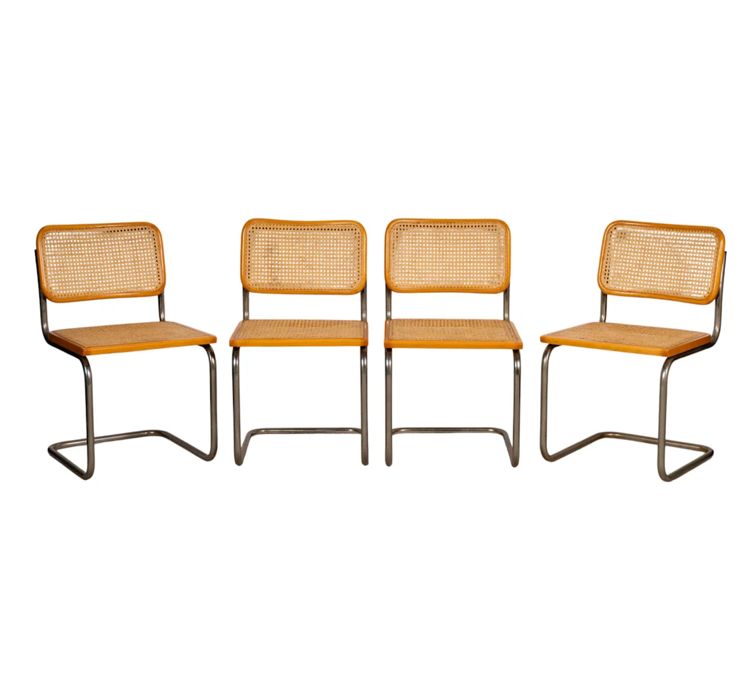 Set of Four Marcel Breuer Cesca Cantilever Chairs