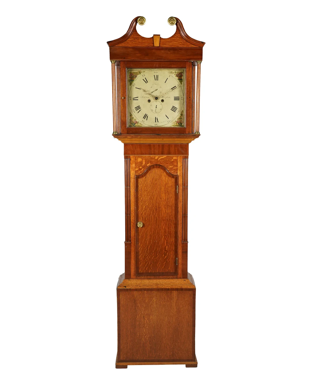 English oak longcase clock