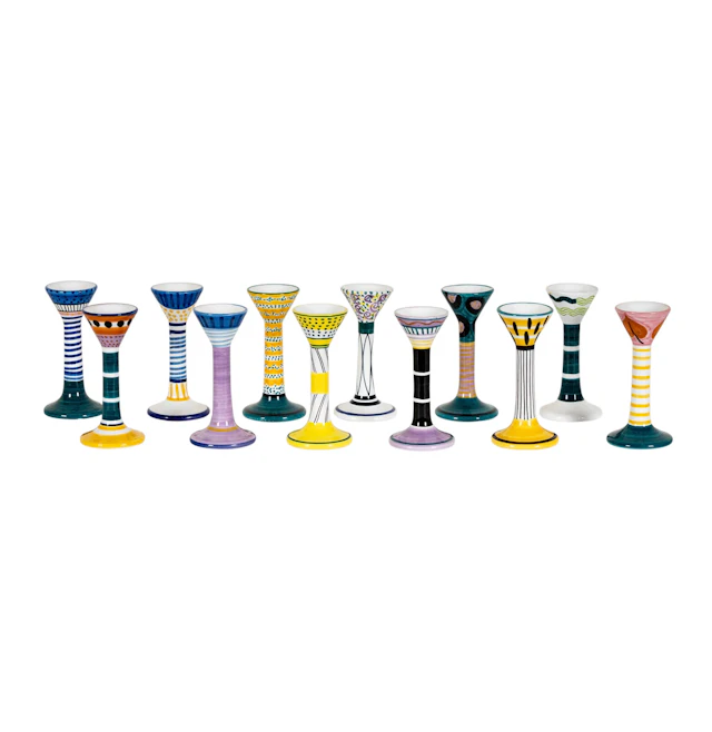 Herman Fogelin, Swedish B. 1947, Set of Twelve Grazia Deruta Liqueur Goblets
