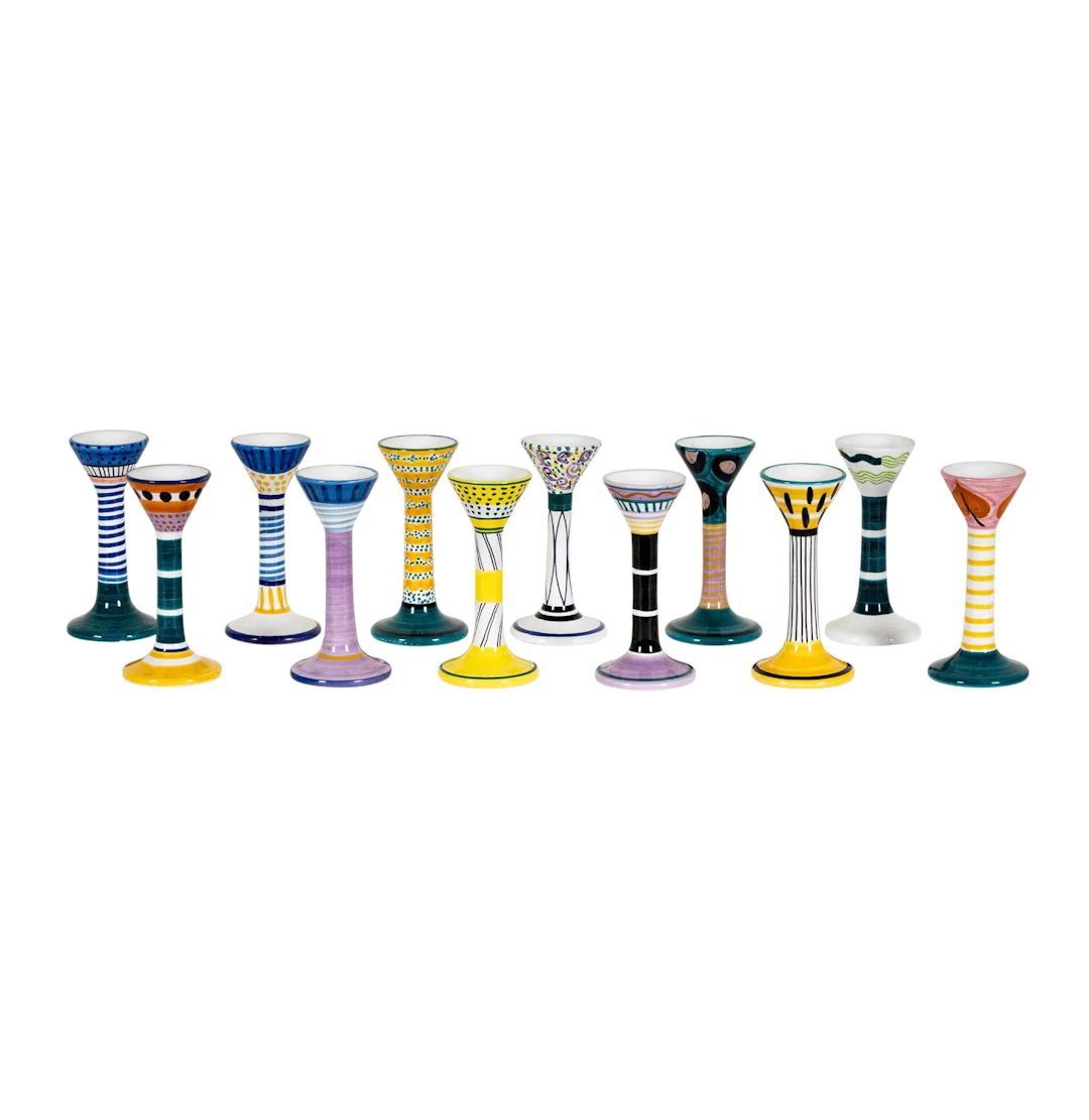 Set of Twelve Grazia Deruta Liqueur Goblets