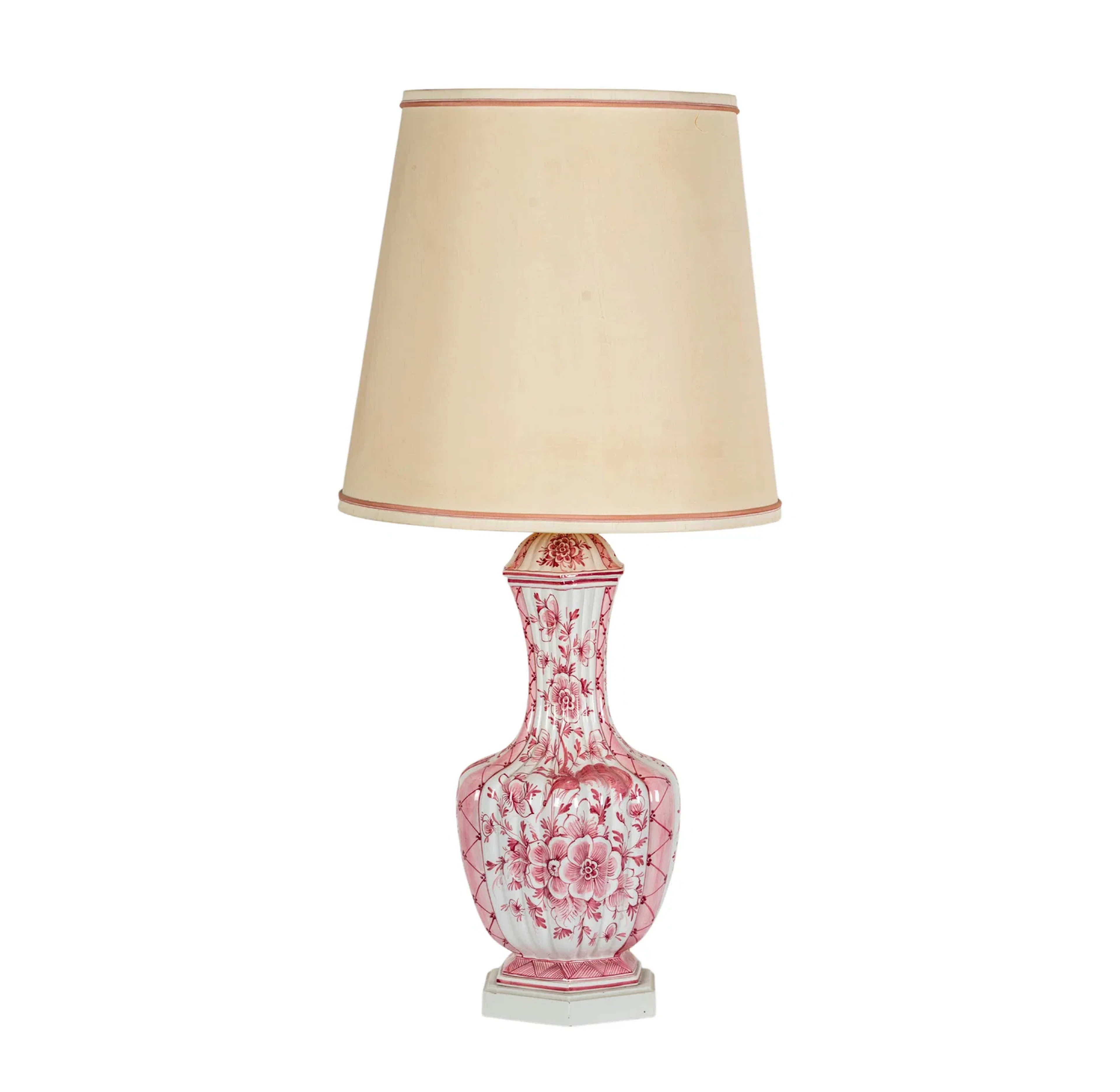 Delft Pink Porcelain Table Lamp