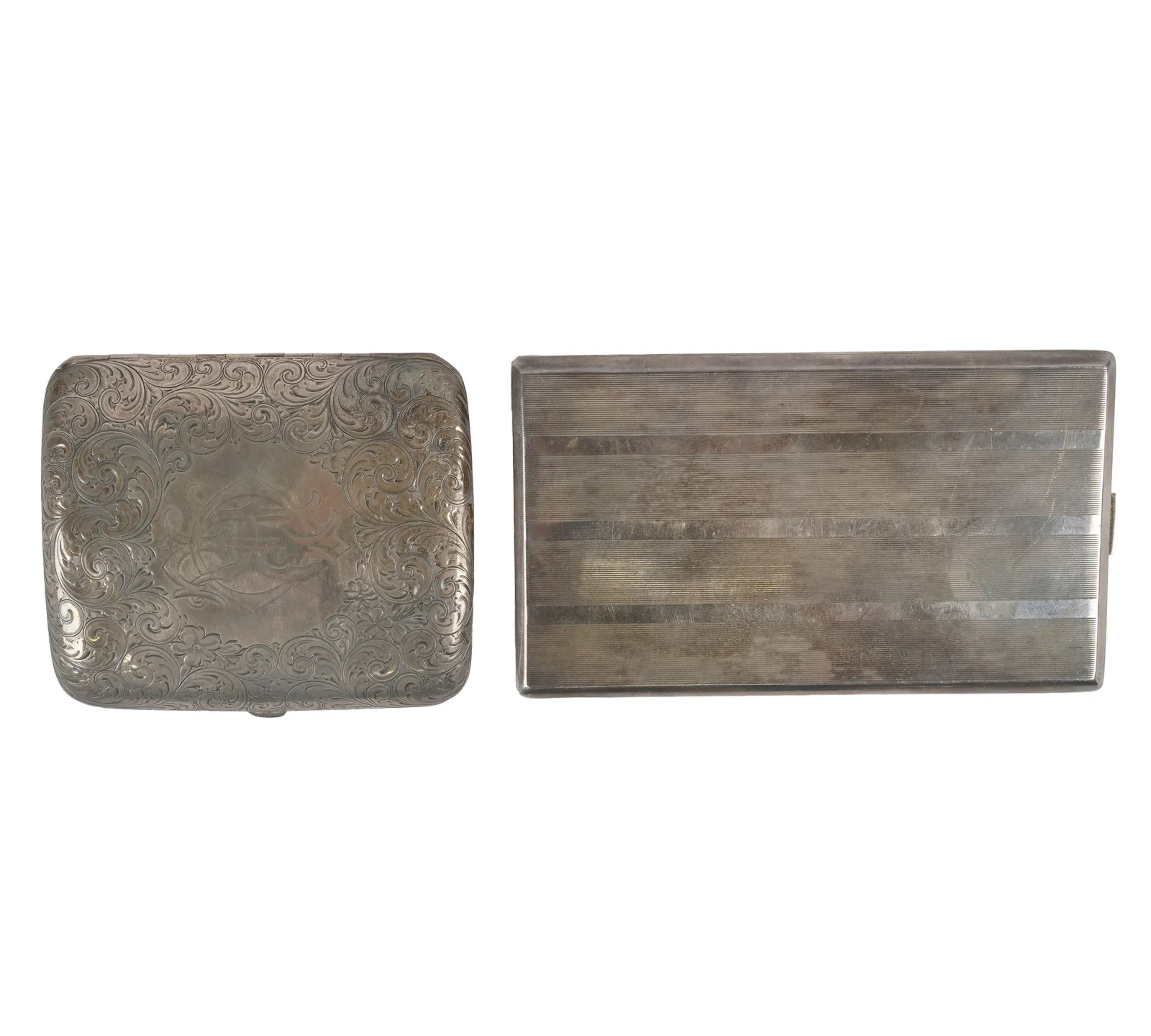 Two Sterling Silver Cigarette Cases