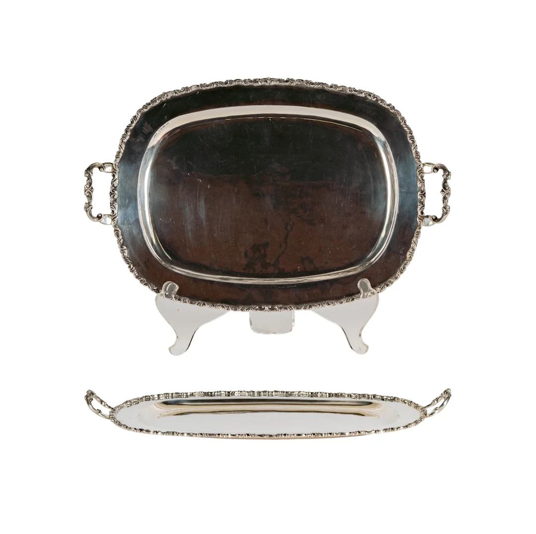 A Mexican Sterling Silver Two-Handle Tray