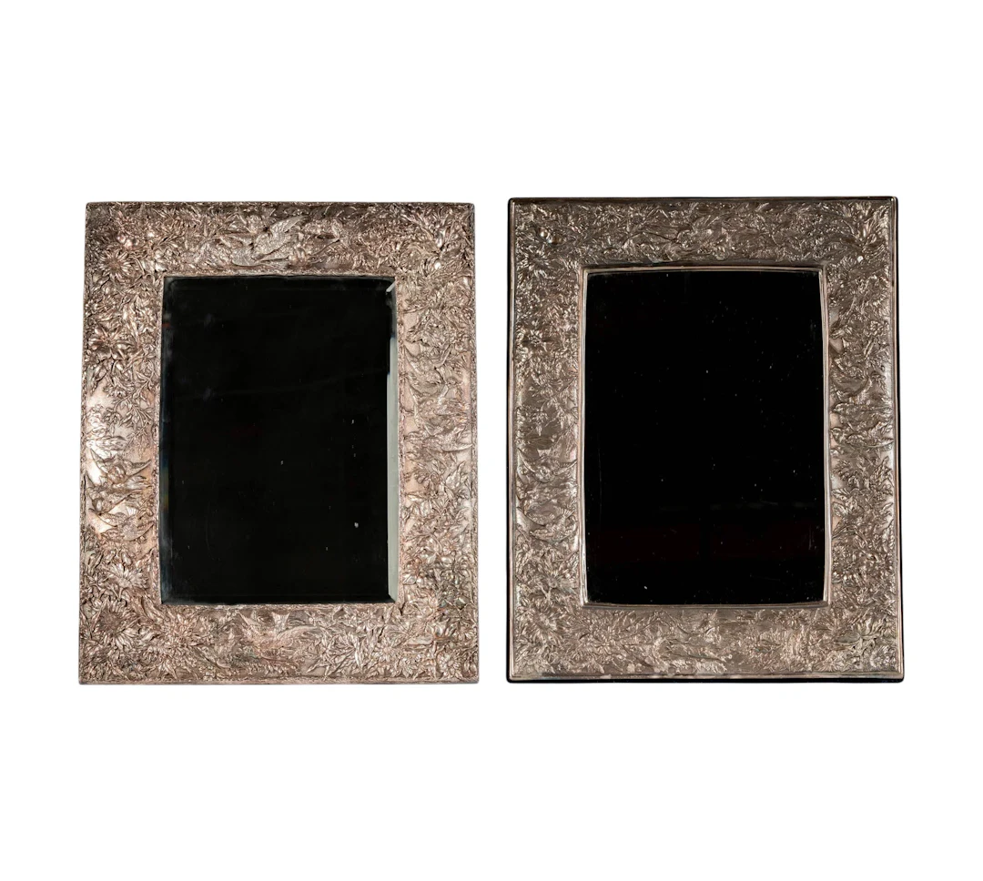 A Pair of Jack Rabinovich Sterling Silver Mirrors