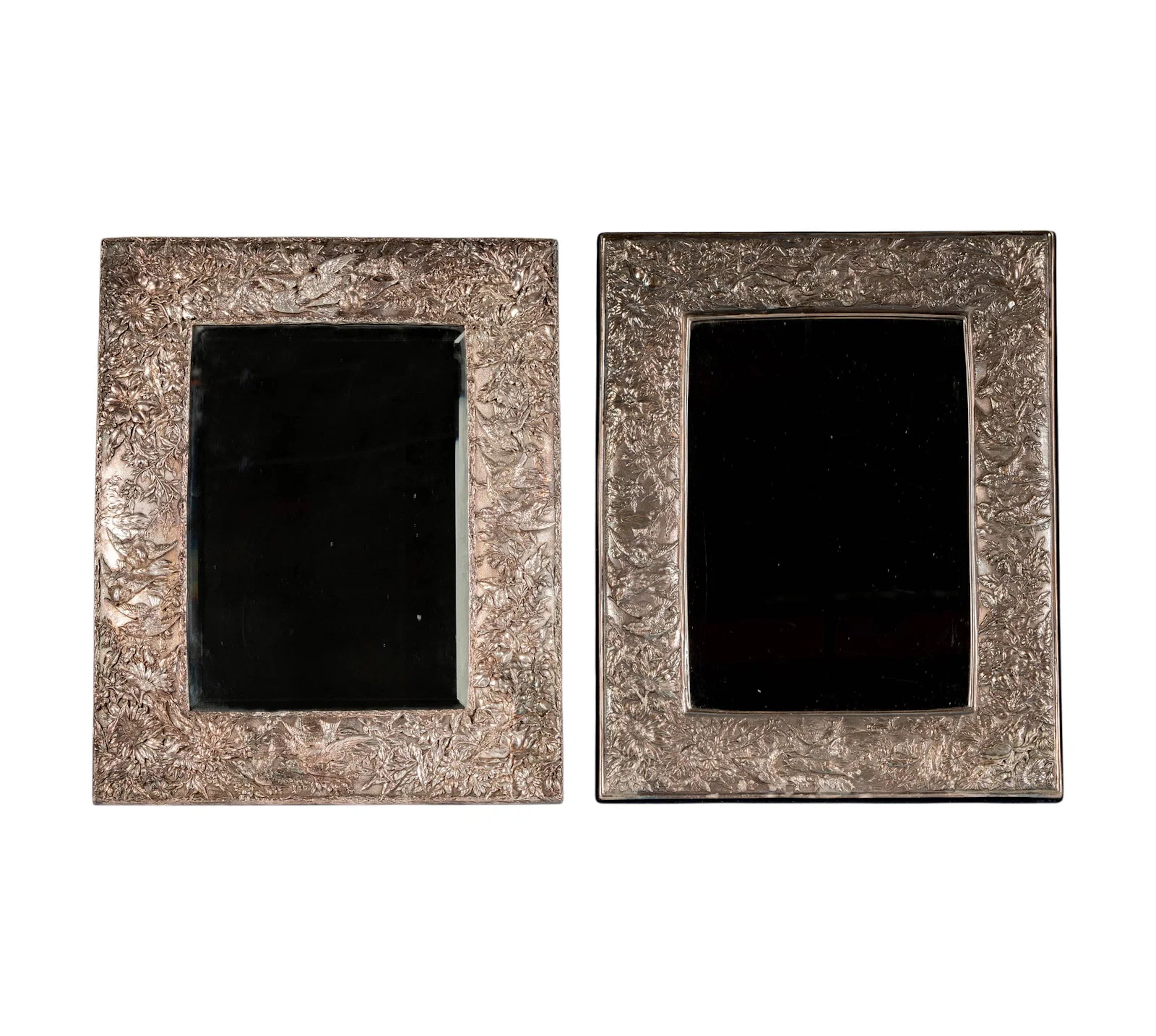 A Pair of Jack Rabinovich Sterling Silver Mirrors