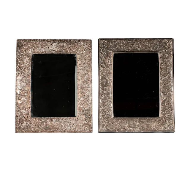 A Pair of Jack Rabinovich Sterling Silver Mirrors