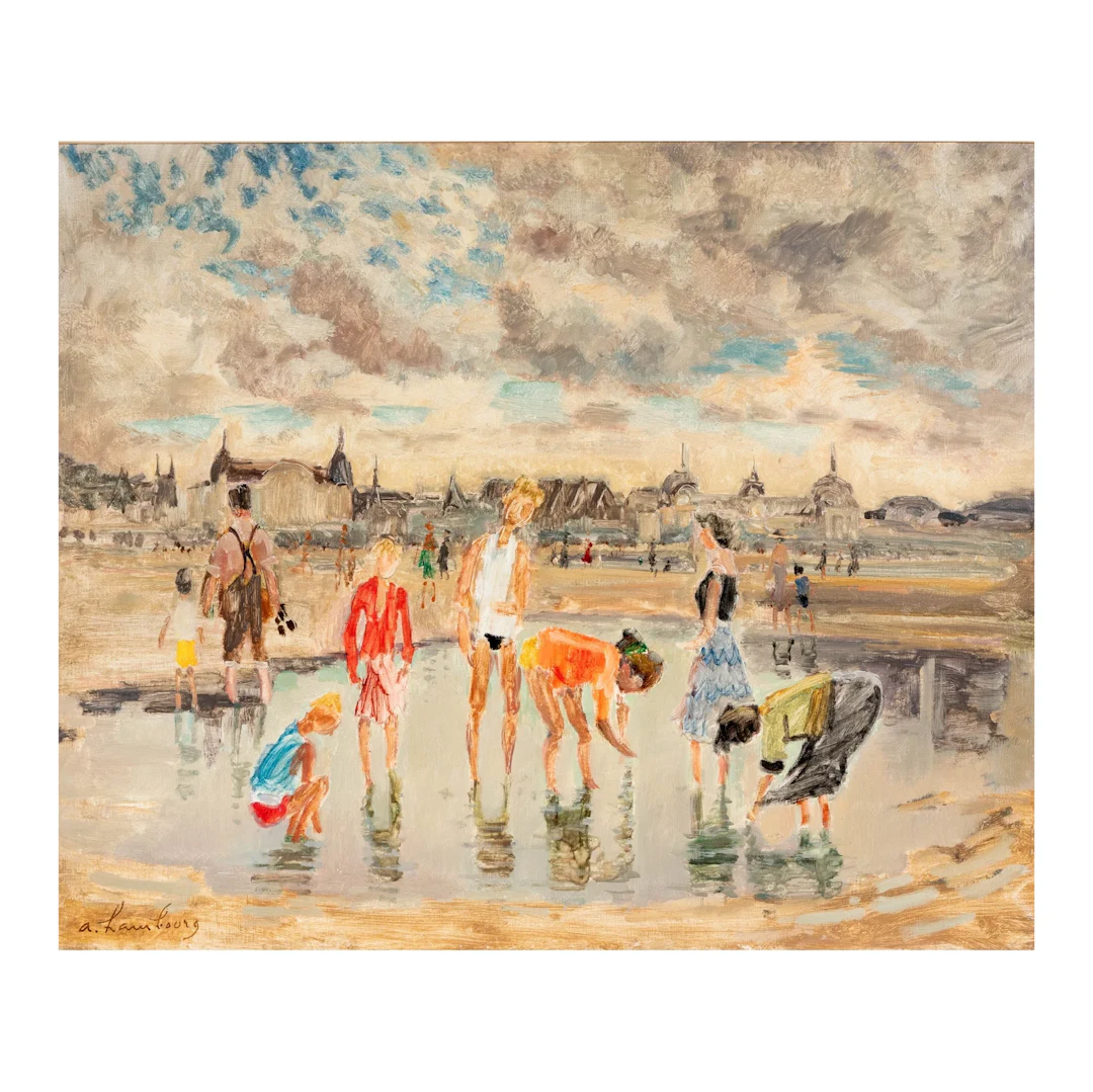 André Hambourg, French 1909-1999, jouer dans l'eau