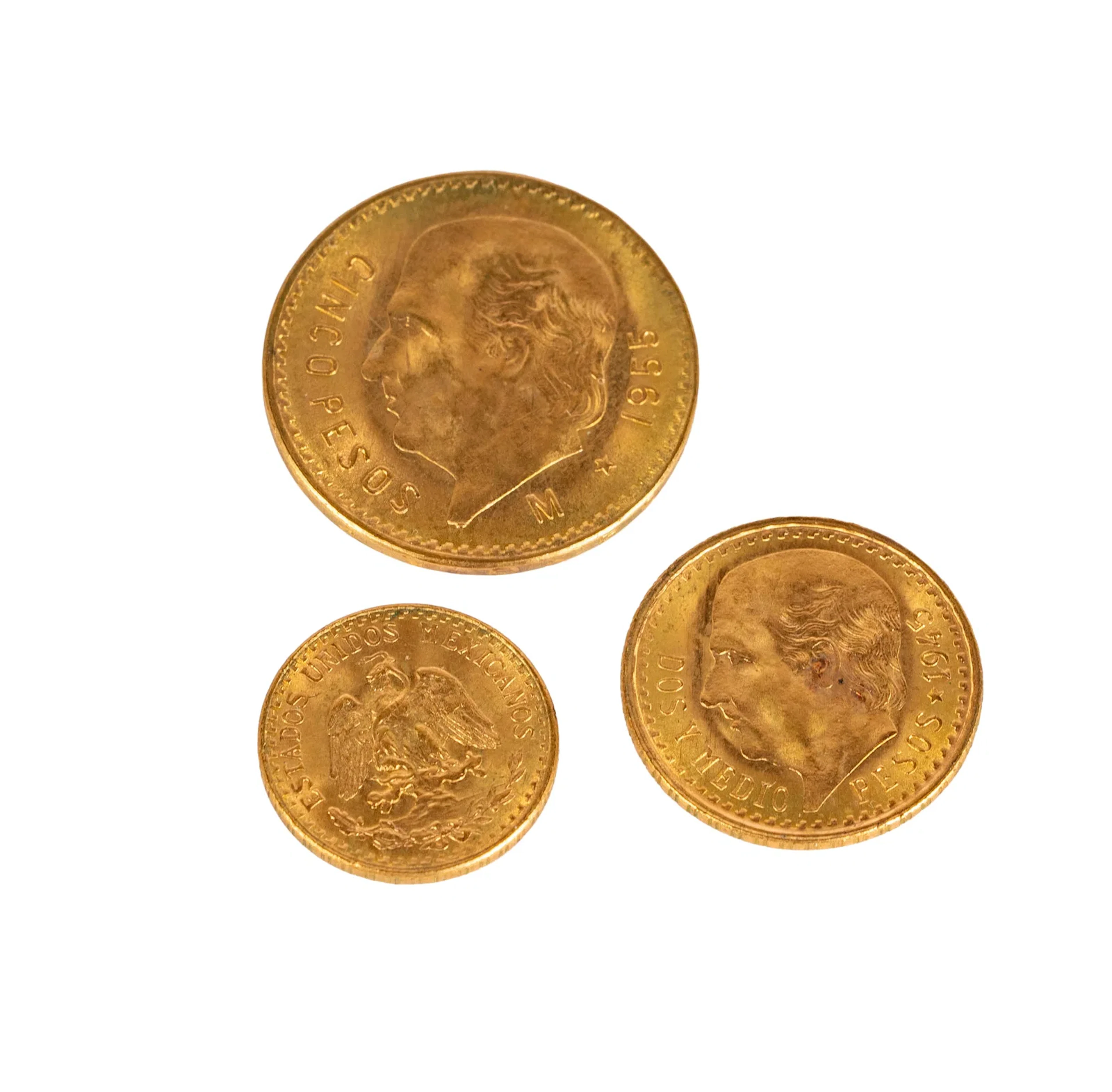 Collection of 3 Mexican Gold Coins