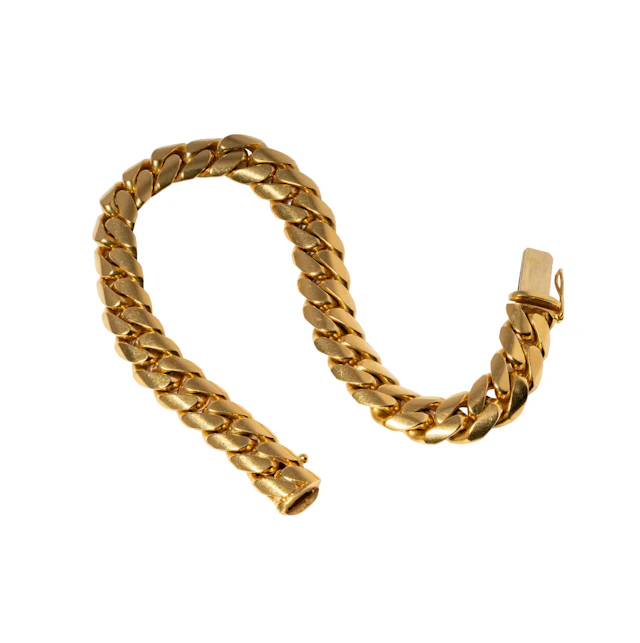 18-Karat Yellow Gold Italian Curb Link Bracelet