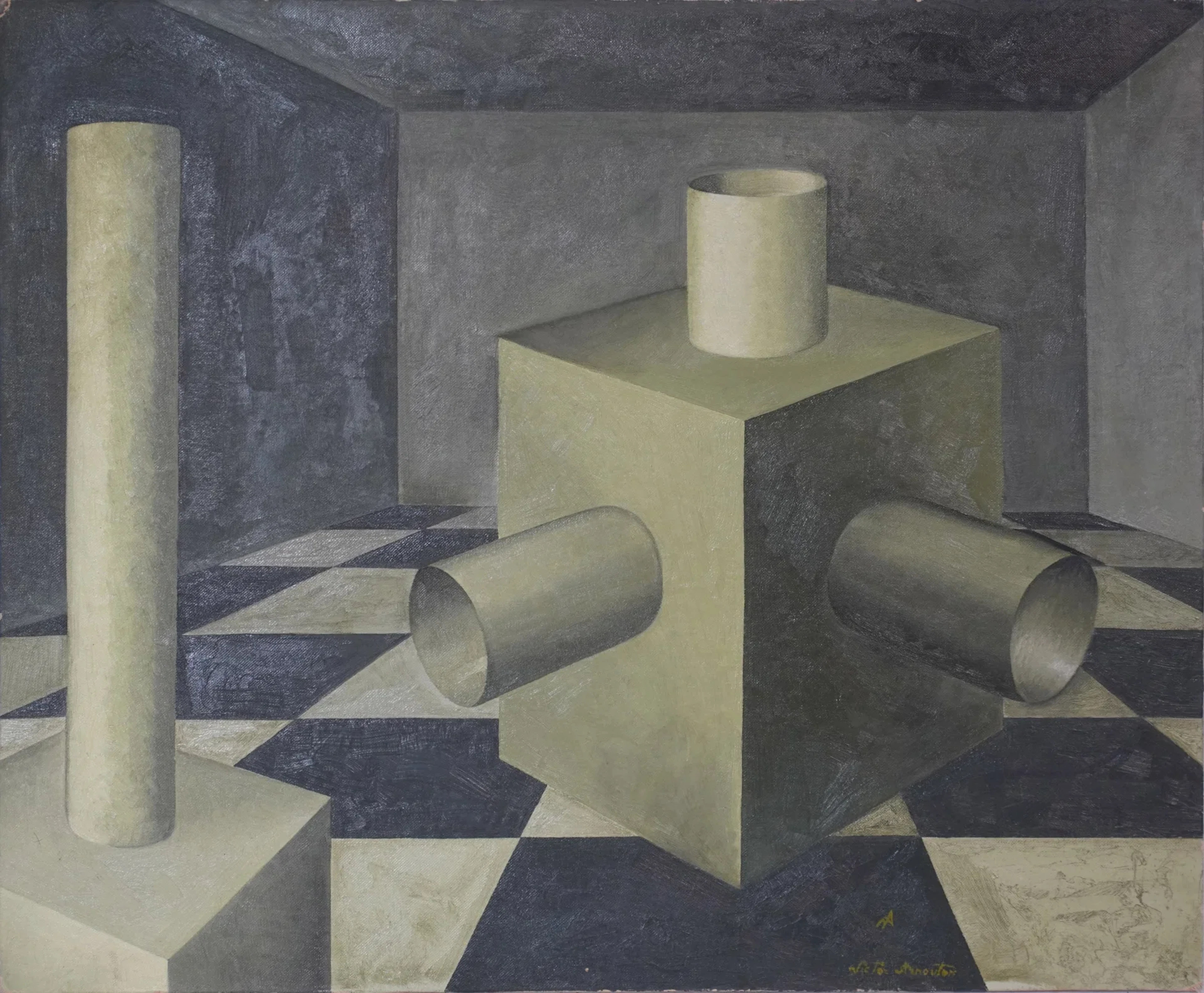 Abstract Geometric Oil Painting