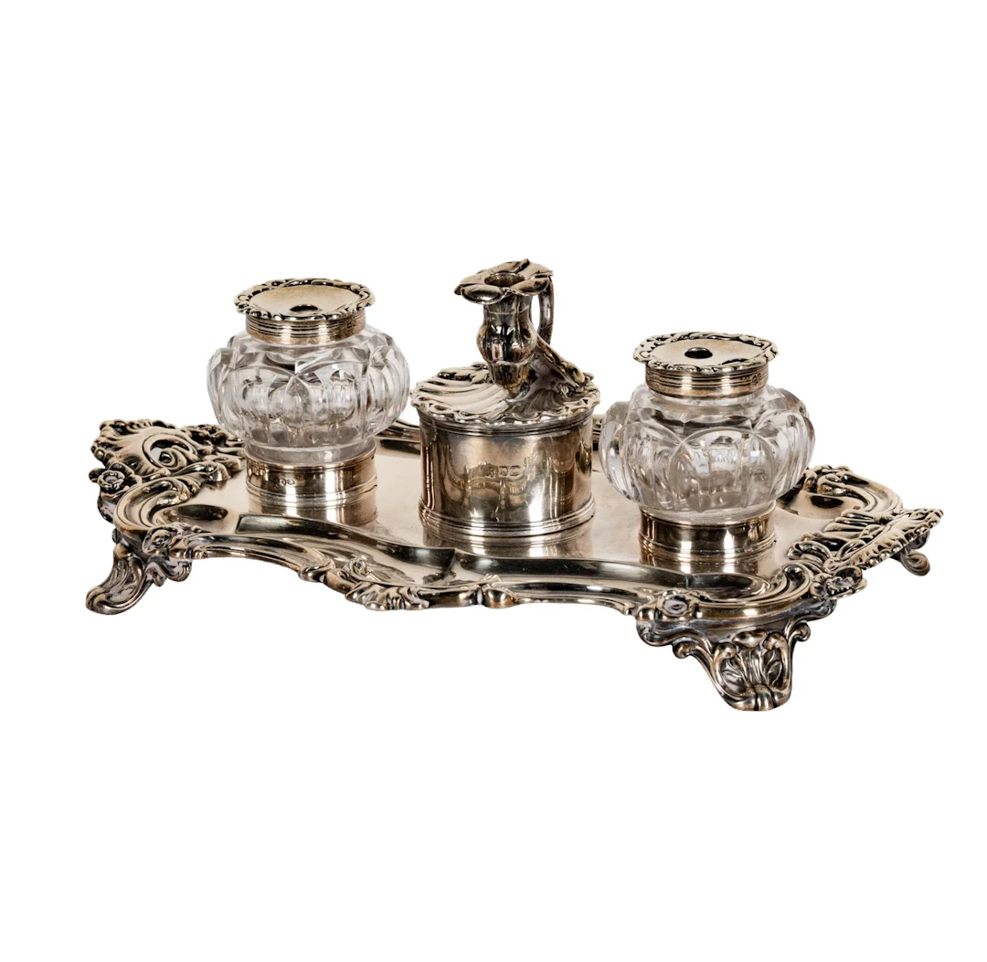 An English Sterling Inkwell