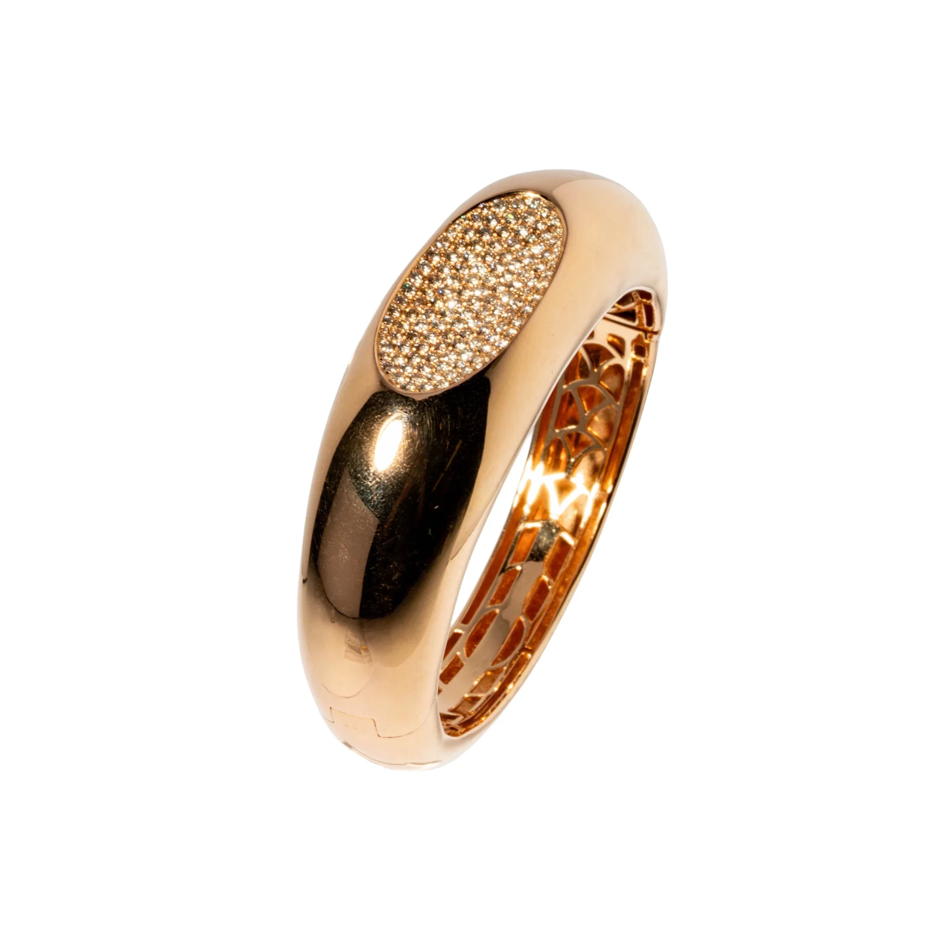 18 Karat Rose Gold Diamond Bangle