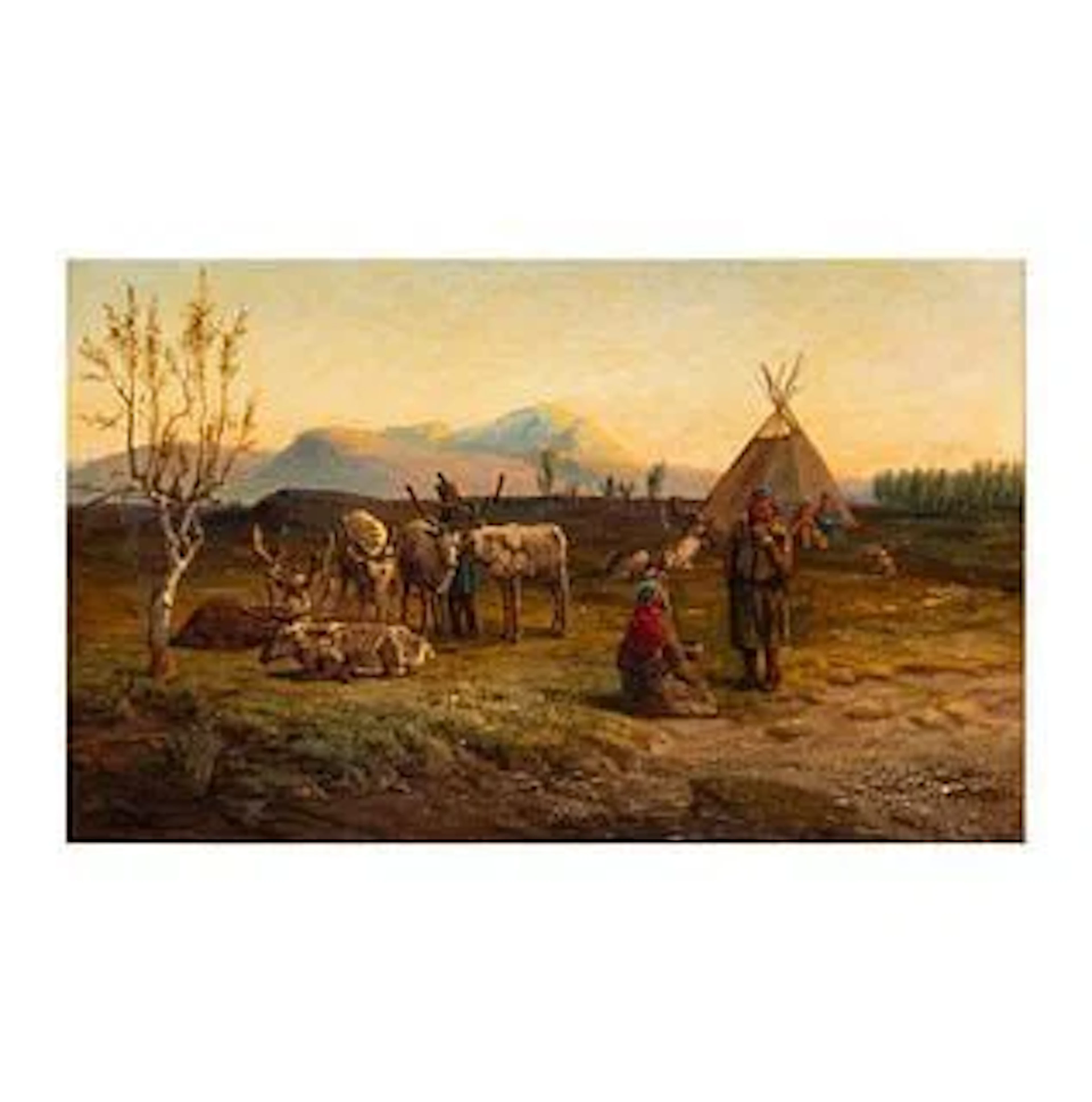 19th Century: Prairie Encampment with Reindeer