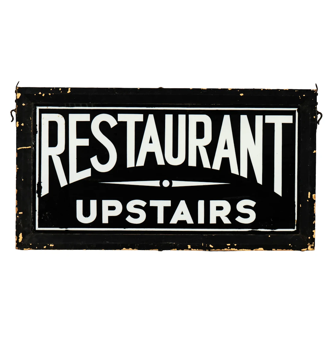Vintage Restaurant Upstairs Sign