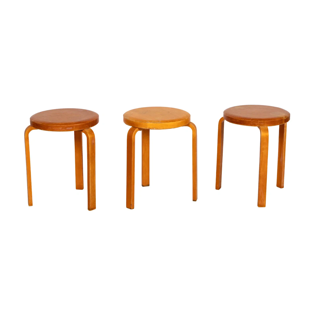 Three Alvar Aalto Stools