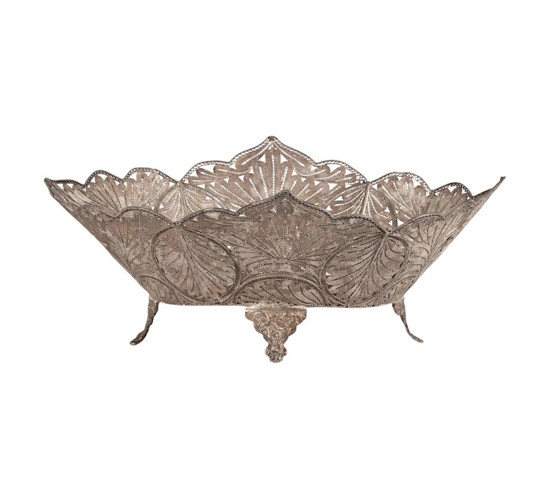 A Silver Filigree Basket