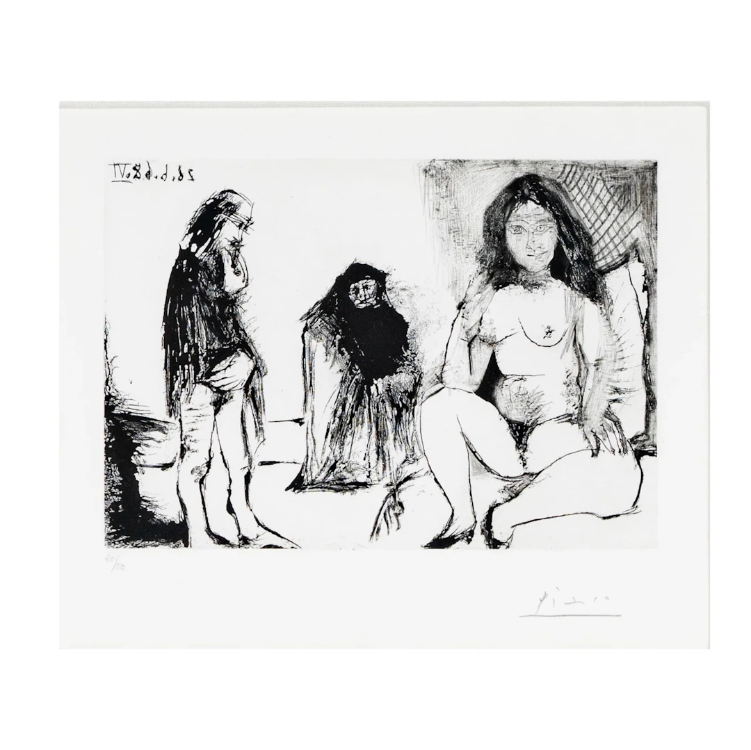 Pablo Picasso, Spanish 1881-1973, Pensive Man and a Young Woman with