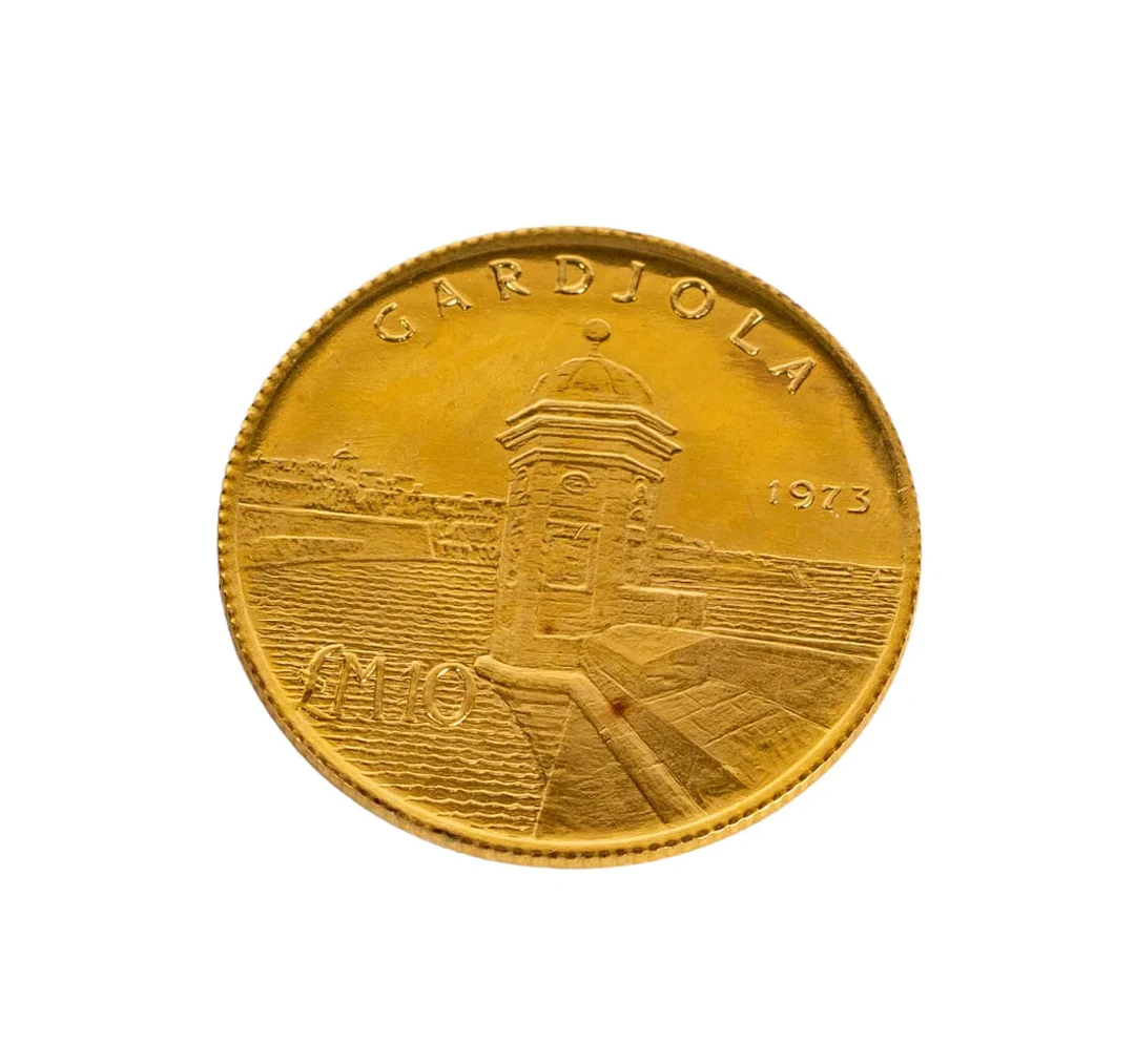 1973 Malta 10 Pounds Gold Coin