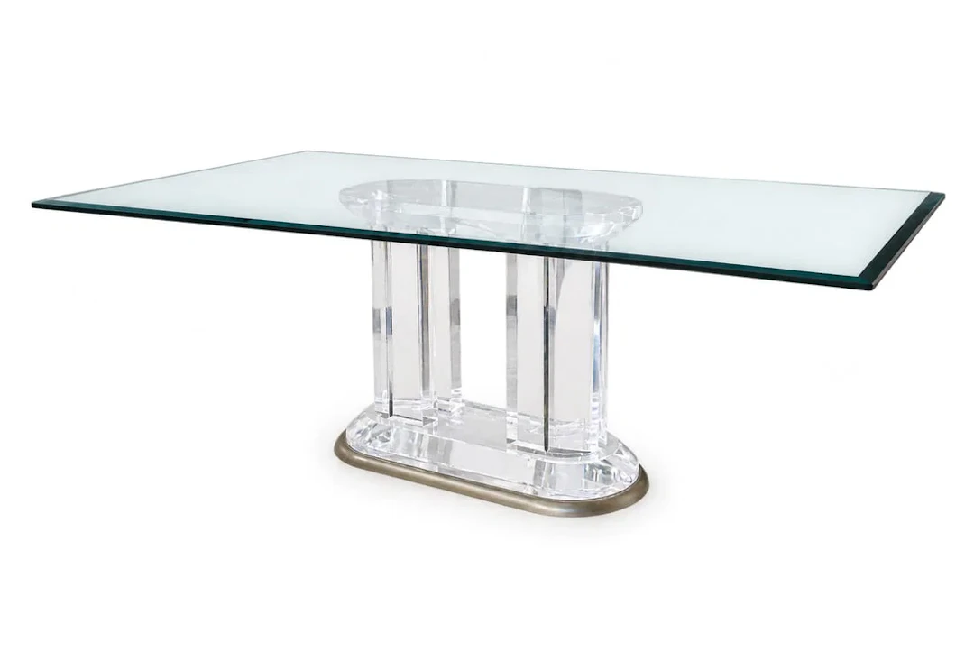 A Modernist Glass and Lucite Dining Table