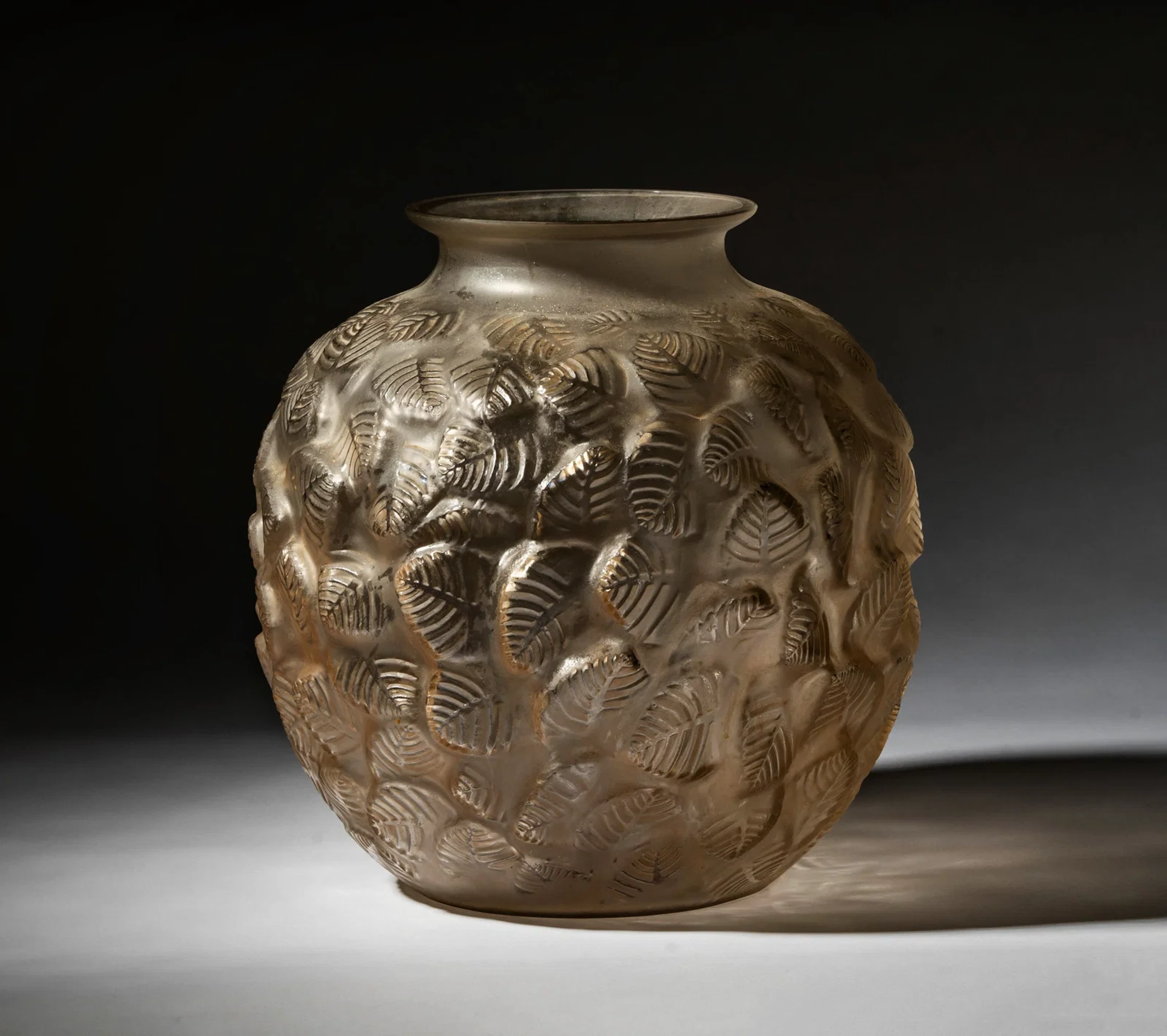 A Rene Lalique Frosted Glass Charmilles Vase