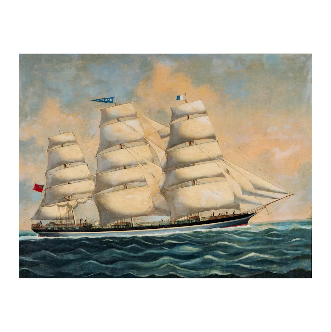 19th Century: Painting of the SS Baroda